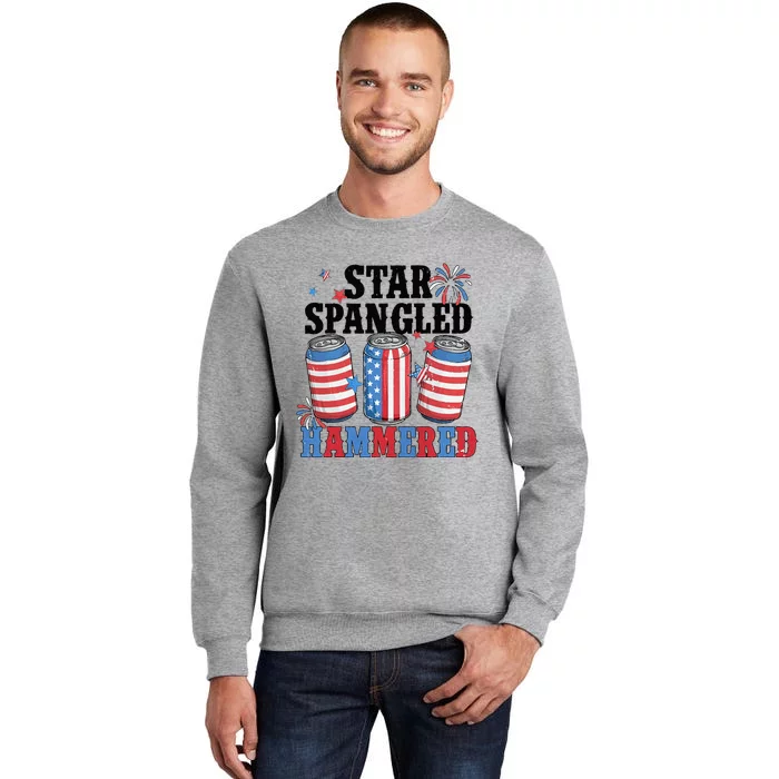 Funny Beer 4th Of July Tee Getting Star Spangled Hammered Sweatshirt