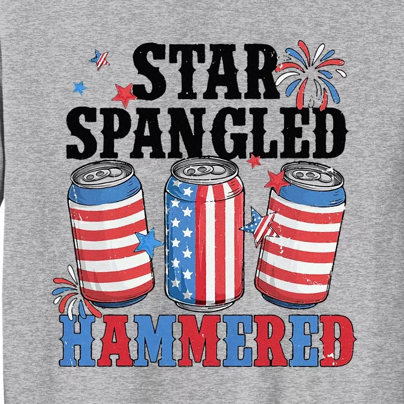 Funny Beer 4th Of July Tee Getting Star Spangled Hammered Sweatshirt