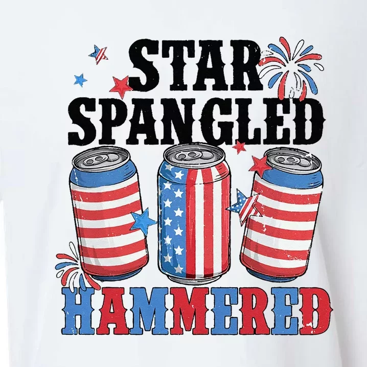 Funny Beer 4th Of July Tee Getting Star Spangled Hammered Sueded Cloud Jersey T-Shirt