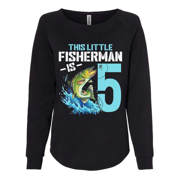 Fishing Birthday 5 Year Old Fisher 5th Bday Womens California Wash Sweatshirt