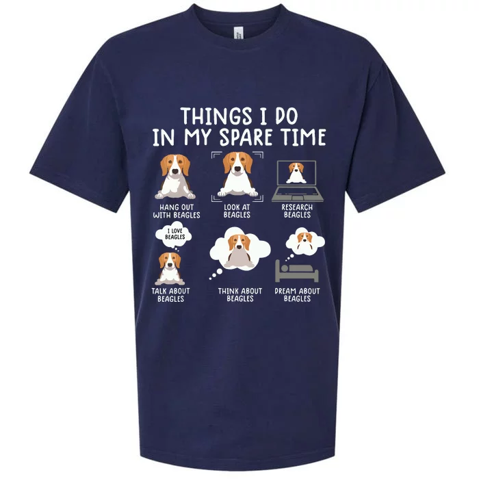 Funny Beagle 6 Things I Do In My Sprite Time Beagle Sueded Cloud Jersey T-Shirt