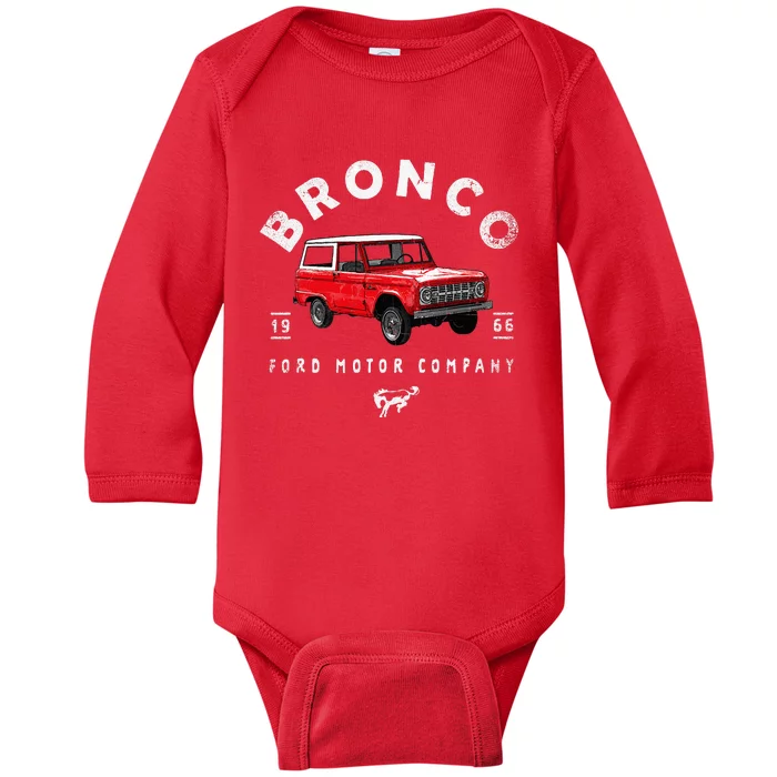 F.O.R.D B.R.O.N.C.O 66 Illustrated Baby Long Sleeve Bodysuit