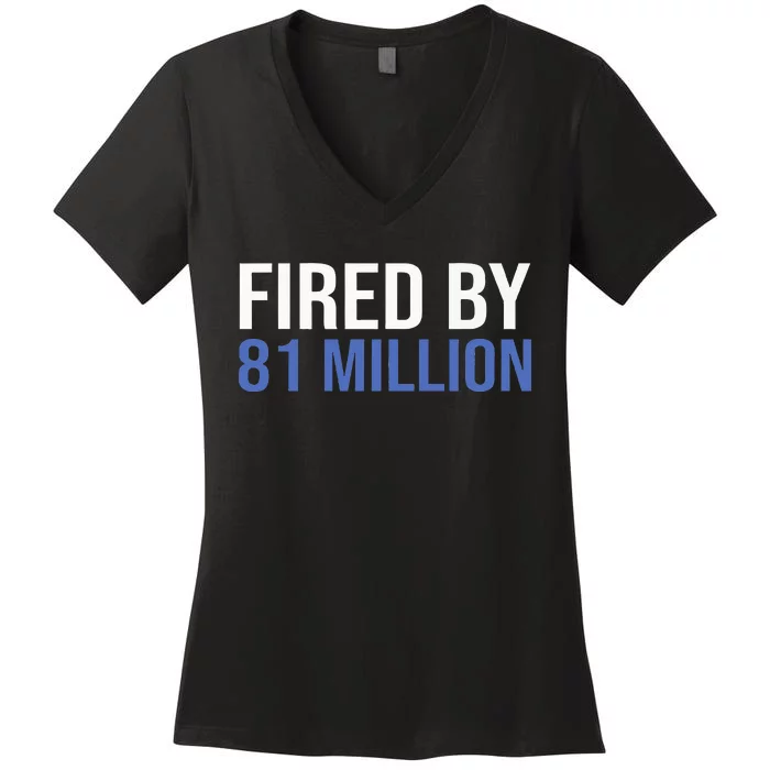 Fired By 81 Million People Kamala Harris Debate 2024 Women's V-Neck T-Shirt