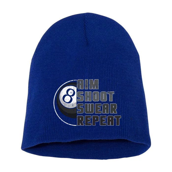 Funny Billiards 8ball Pool Player Cool Gift Short Acrylic Beanie