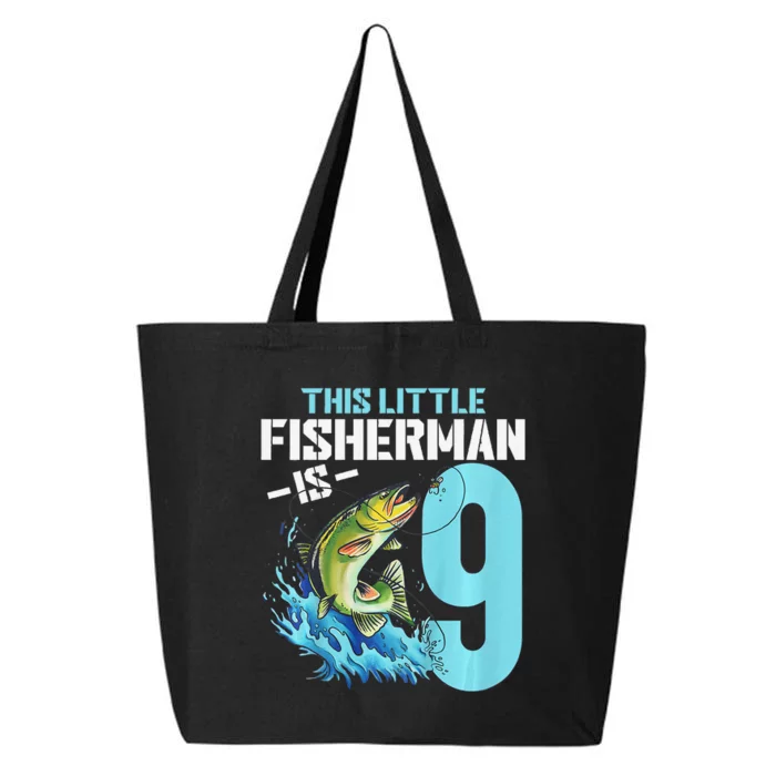 Fishing Birthday 9 Year Old Fisher 9th Bday 25L Jumbo Tote