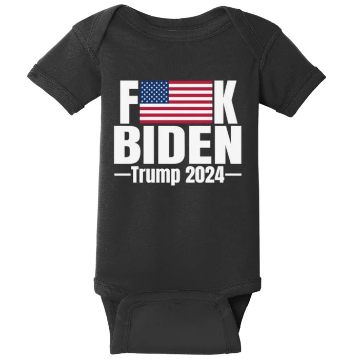 Fuck Biden American Flag Trump 2024 Baby Bodysuit