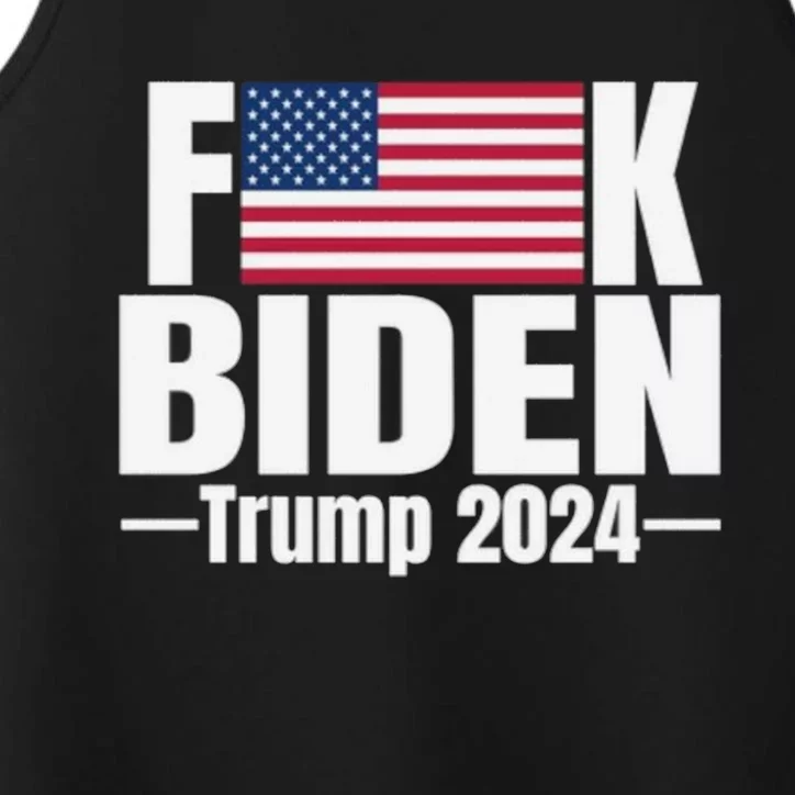 Fuck Biden American Flag Trump 2024 Performance Tank