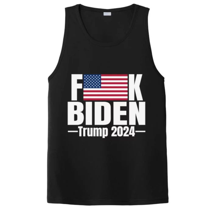 Fuck Biden American Flag Trump 2024 Performance Tank