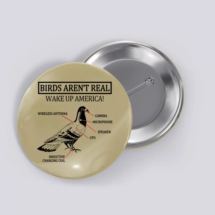 Funny Birds Aren't Real Wake Up America! They're Government Drones 1 Button