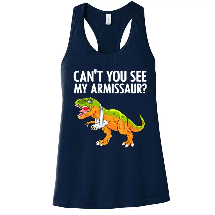 Funny Broken Arm For Boy Hand Wrist Injury Dinosaur Women's Racerback Tank