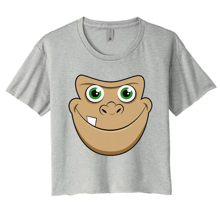 Funny Bigfoot Animal Face Lazy Halloween Costume Women's Crop Top Tee