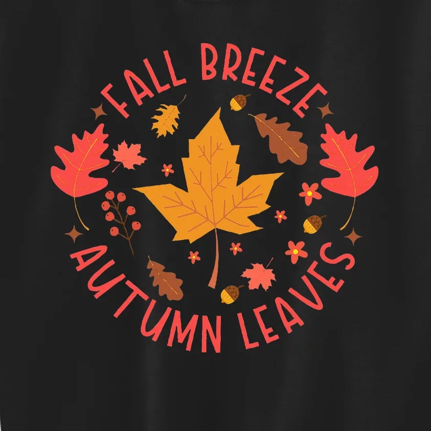 Fall Breeze Autumn Leaves Cute Maple Leaf Kids Sweatshirt