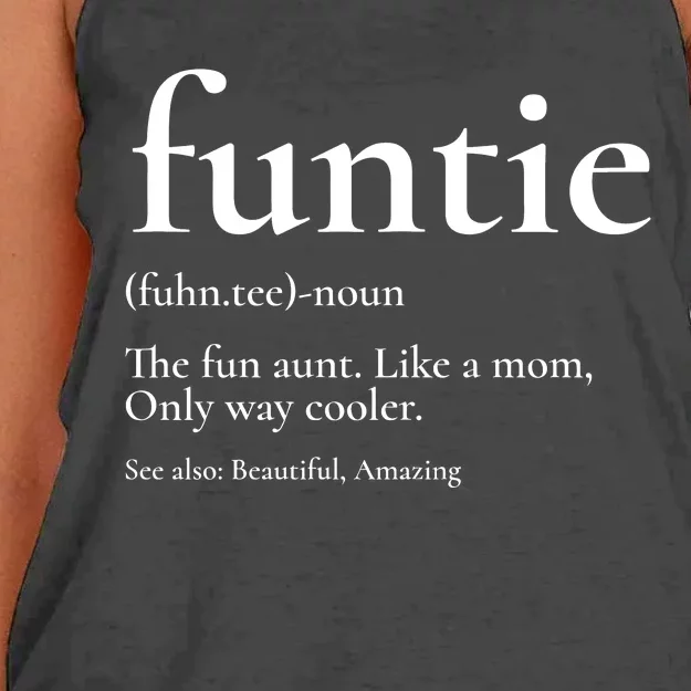 Funtie Best Aunt Ever Cool Aunt Favorite Aunt Women's Knotted Racerback Tank