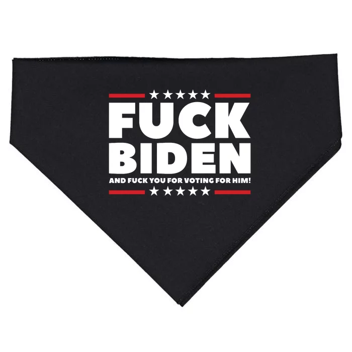 Fuck Biden And Fuck You For Voting For Him USA-Made Doggie Bandana