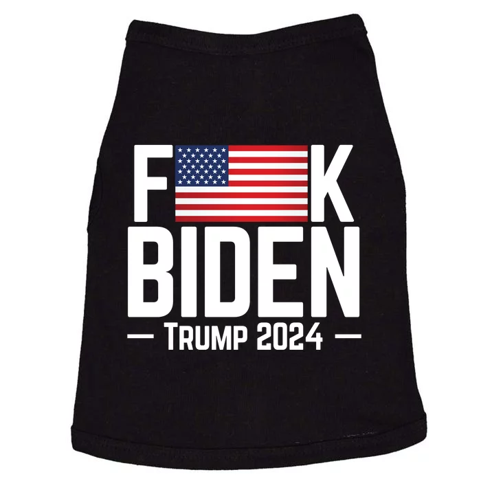 Fuck Biden American Flag Trump 2024 Shirt Doggie Tank