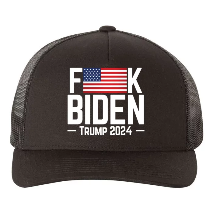 Fuck Biden American Flag Trump 2024 Shirt Yupoong Adult 5-Panel Trucker Hat