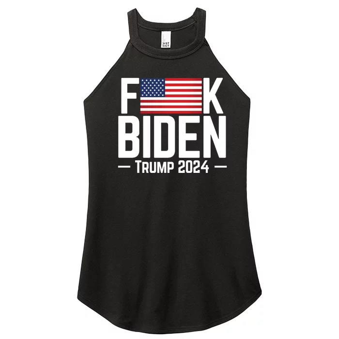 Fuck Biden American Flag Trump 2024 Shirt Women’s Perfect Tri Rocker Tank