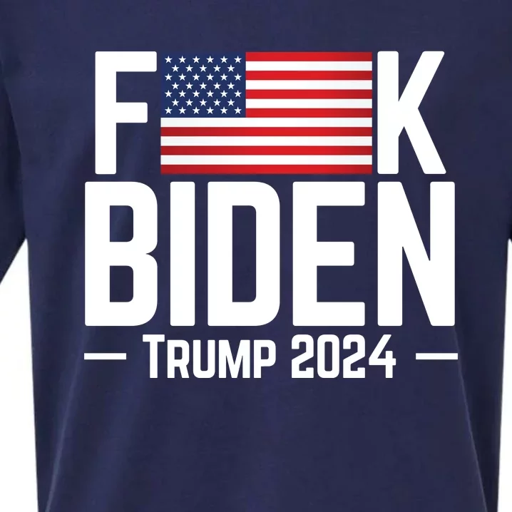 Fuck Biden American Flag Trump 2024 Shirt Sueded Cloud Jersey T-Shirt