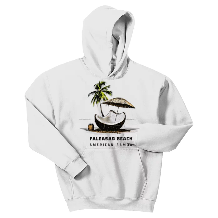 Faleasao Beach American Samoa Kids Hoodie