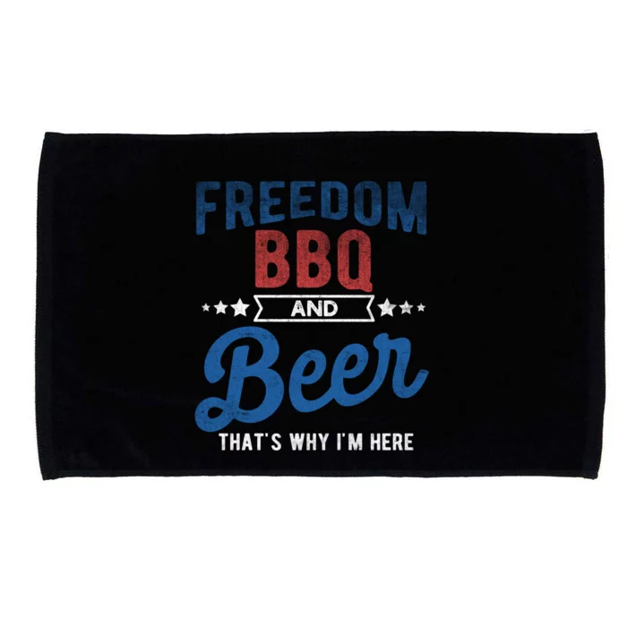 Freedom Bbq And Beer Thats Why In Here Cute Gift Microfiber Hand Towel