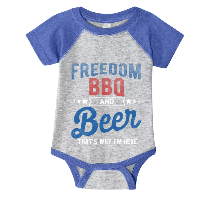 Freedom Bbq And Beer Thats Why In Here Cute Gift Infant Baby Jersey Bodysuit