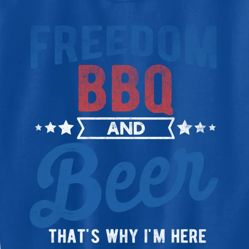 Freedom Bbq And Beer Thats Why In Here Cute Gift Kids Sweatshirt