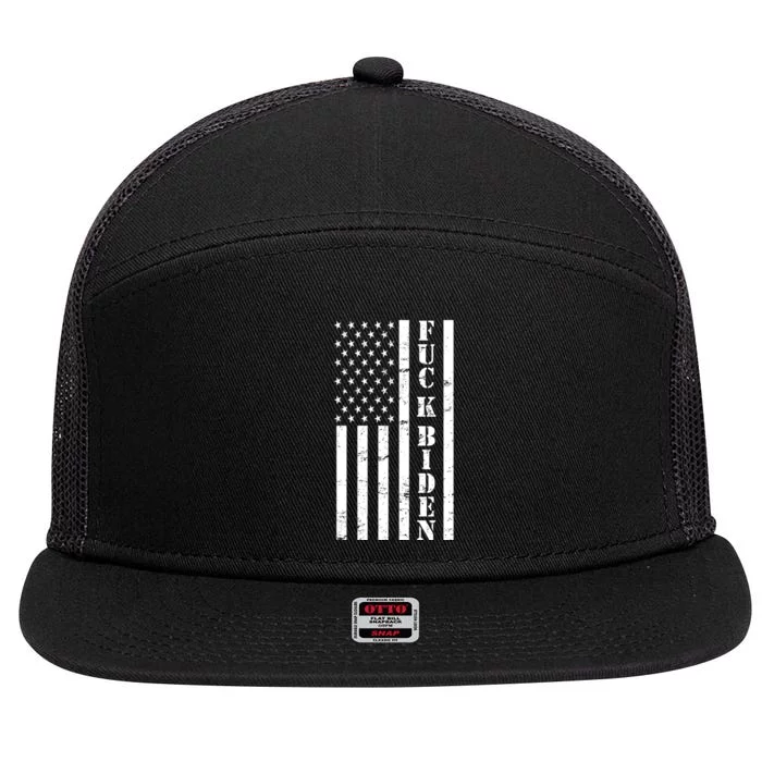 Fuck Biden American Flag 7 Panel Mesh Trucker Snapback Hat