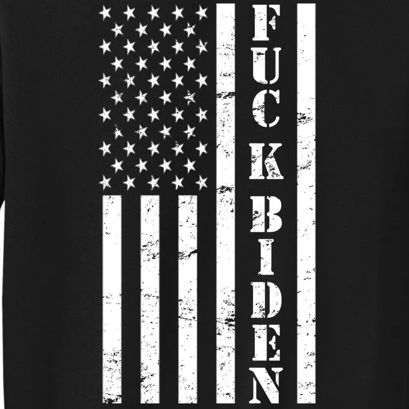 Fuck Biden American Flag Tall Sweatshirt