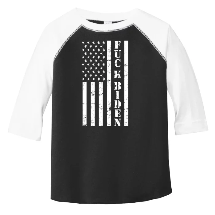 Fuck Biden American Flag Toddler Fine Jersey T-Shirt