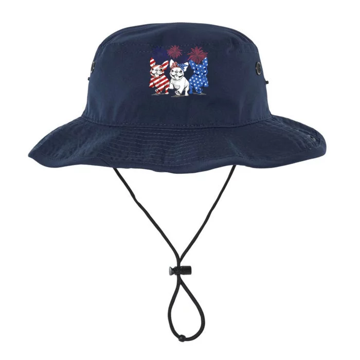 French Bulldog American Flag Frenchie 4th Of July Firework Legacy Cool Fit Booney Bucket Hat