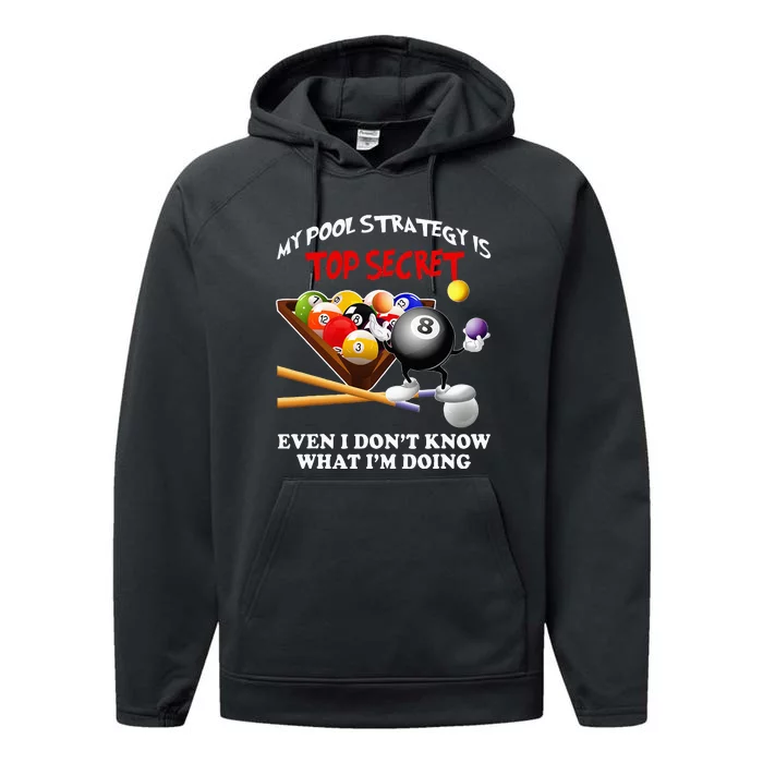 Funny Billiards Art For Men Women Billiards Pool Players Performance Fleece Hoodie