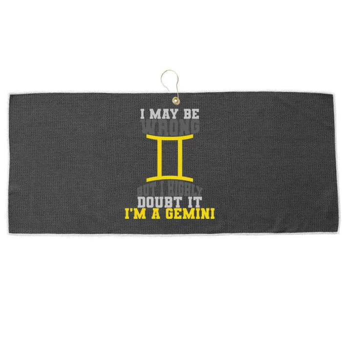 Funny Best Are Born As Gemini Large Microfiber Waffle Golf Towel