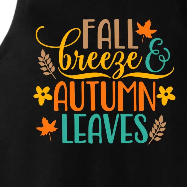 Fall Breeze Autumn Leaves Ladies Tri-Blend Wicking Tank