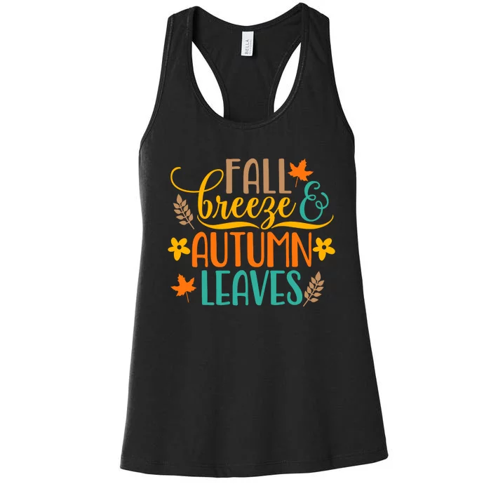 Fall Breeze Autumn Leaves Women's Racerback Tank