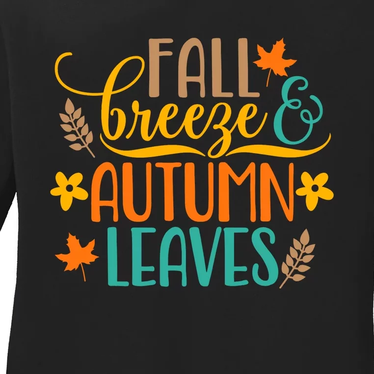 Fall Breeze Autumn Leaves Ladies Long Sleeve Shirt