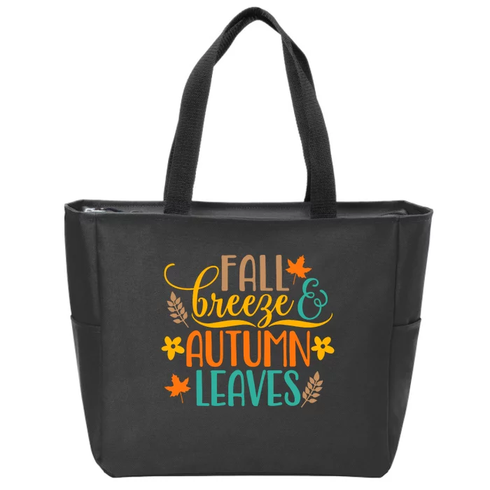 Fall Breeze Autumn Leaves Zip Tote Bag