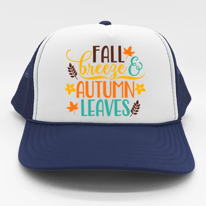 Fall Breeze Autumn Leaves Trucker Hat