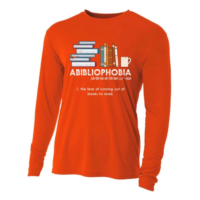 Funny Bookworm Abibiliophobia Librarian Book Nerd Reading Gift Cooling Performance Long Sleeve Crew