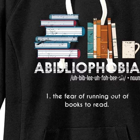 Funny Bookworm Abibiliophobia Librarian Book Nerd Reading Gift Women's Fleece Hoodie