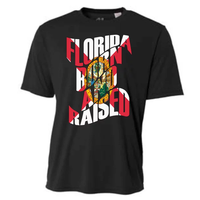 Florida Born And Raised Florida State Flag Cooling Performance Crew T-Shirt