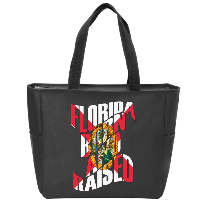 Florida Born And Raised Florida State Flag Zip Tote Bag