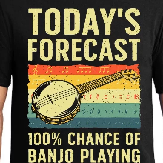 Funny Banjo Art For Women Bluegrass Instrument Player Pajama Set