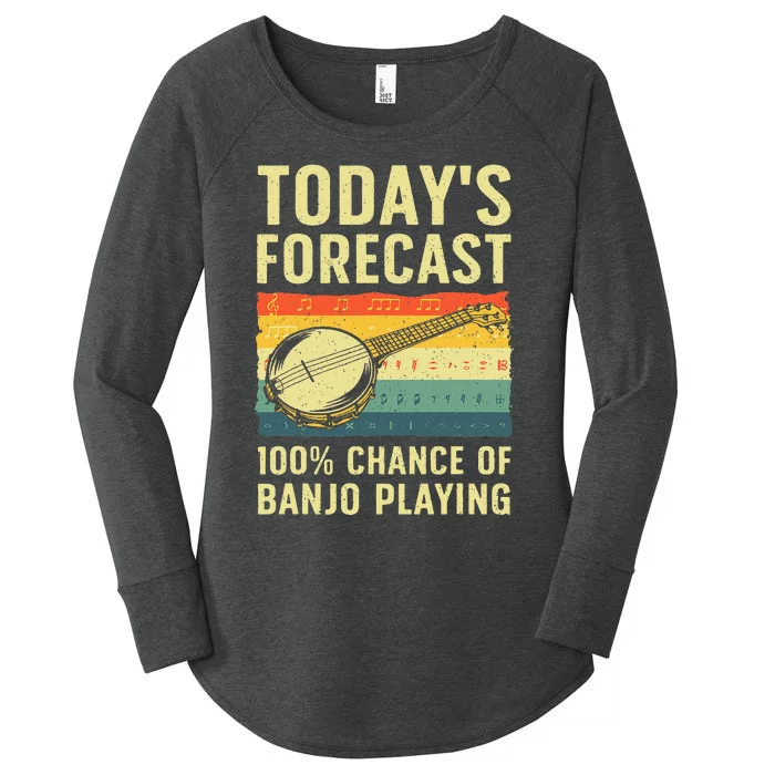 Funny Banjo Art For Women Bluegrass Instrument Player Women's Perfect Tri Tunic Long Sleeve Shirt