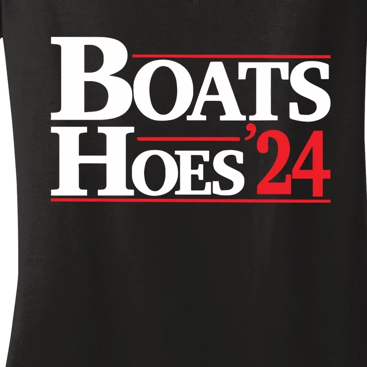 Funny Boats And Hoes 2024 Election Day Women's V-Neck T-Shirt