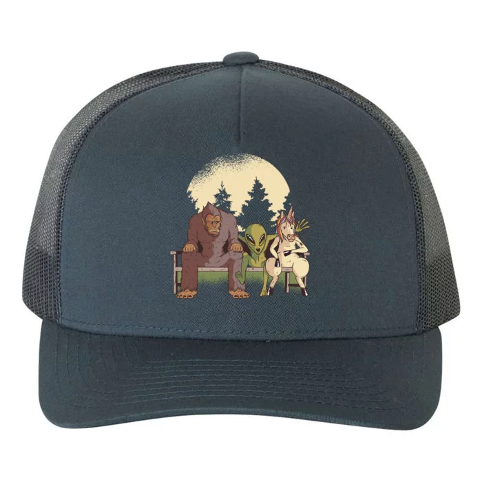 Funny Bigfoot Alien And Unicorn Gift Yupoong Adult 5-Panel Trucker Hat