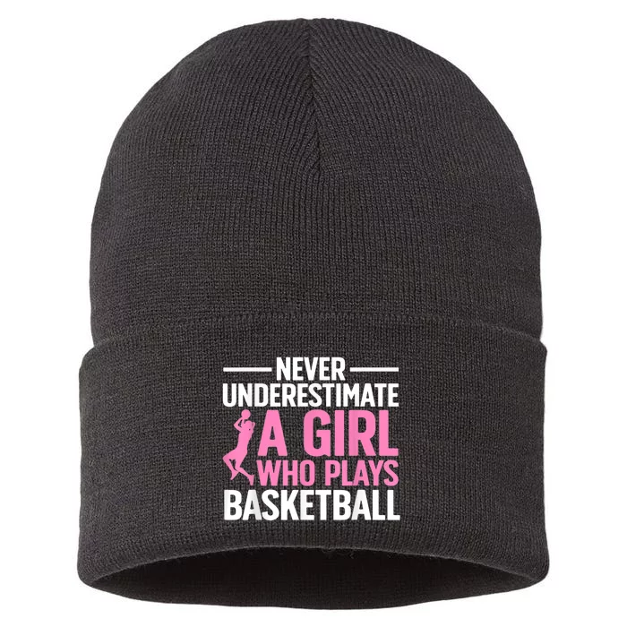 Funny Basketball Art For Basketball Player Sustainable Knit Beanie