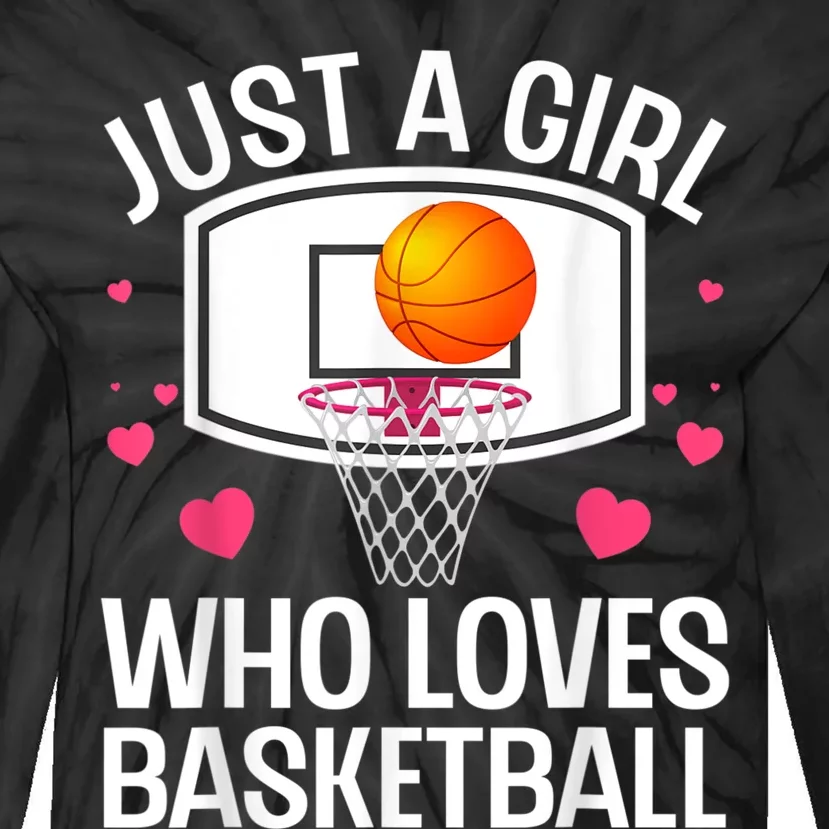 Funny Basketball Art For Women College Basketball Lover Tie-Dye Long Sleeve Shirt