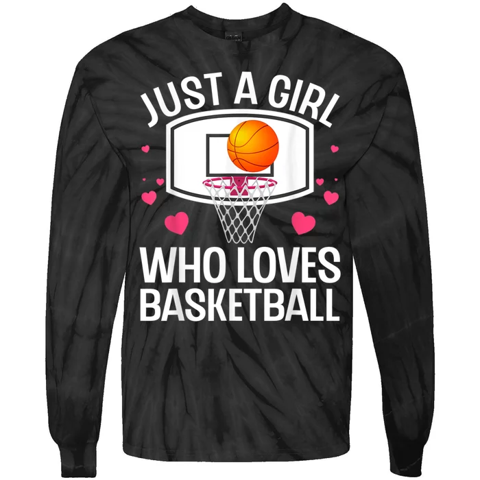 Funny Basketball Art For Women College Basketball Lover Tie-Dye Long Sleeve Shirt