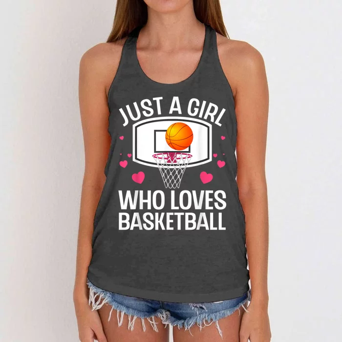 Funny Basketball Art For Women College Basketball Lover Women's Knotted Racerback Tank