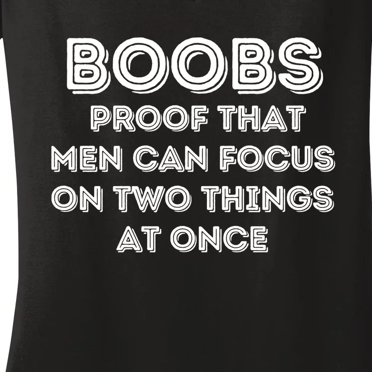 Funny Boobs Adult Humor Joke Women's V-Neck T-Shirt